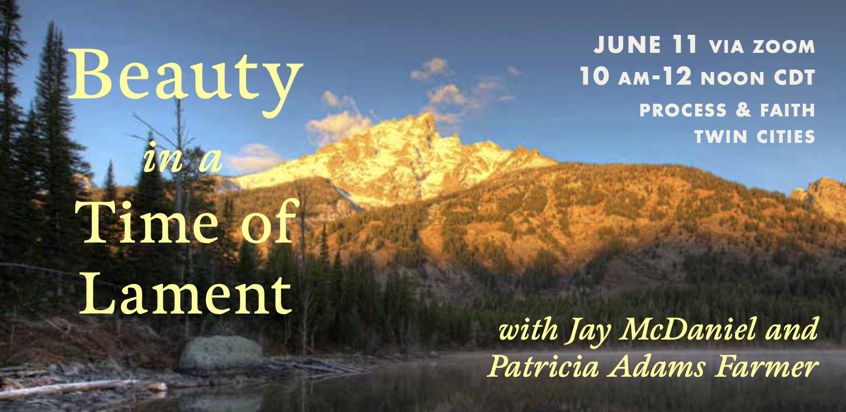 Beauty in a Time of Lament with Jay McDaniel and Patricia Adams Farmer (Process & Faith Twin Cities)